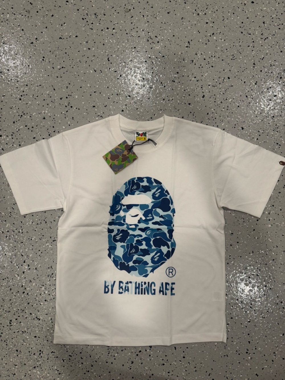Bape blue camo white shirt